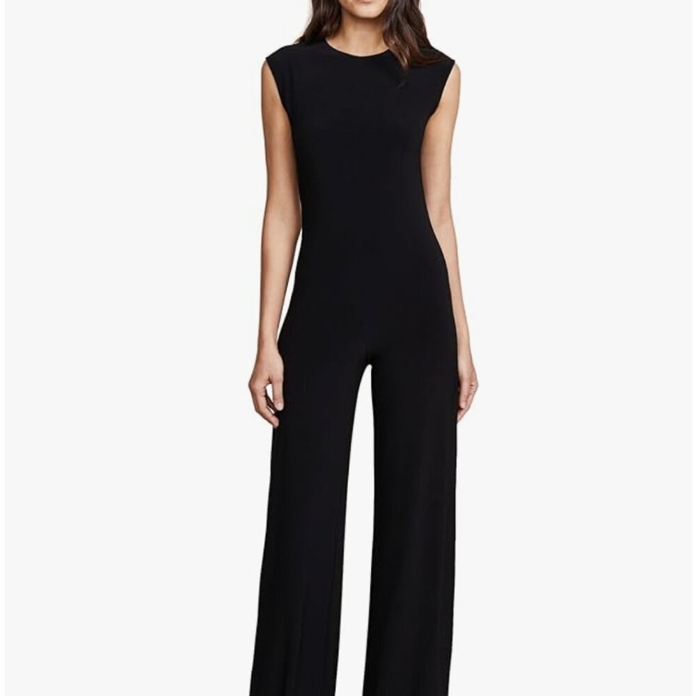 NWT Norma Kamali Women's Sleeveless Jumpsuit, Black, size Large